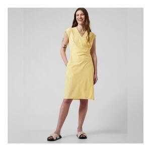 Athleta Newport Yellow Wrap Dress size Medium